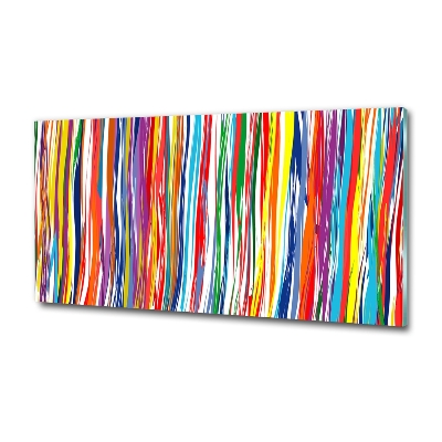 Schilderij glas Kleurrijke strepen
