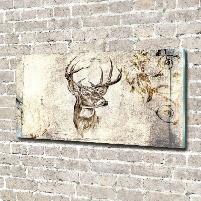 Glazen schilderij Hert