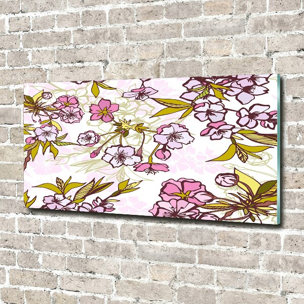 Glazen schilderij Kersenbloesems