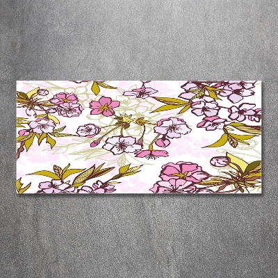 Glazen schilderij Kersenbloesems