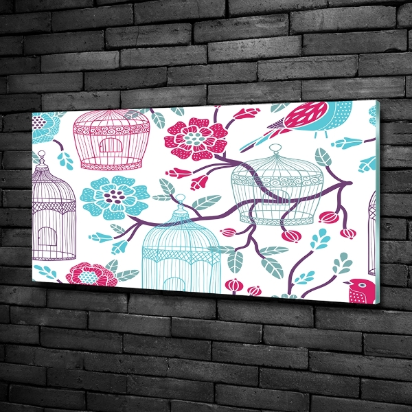 Glazen schilderij Vogelkooien