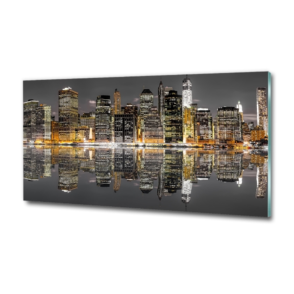 Schilderij glas New York 's nachts