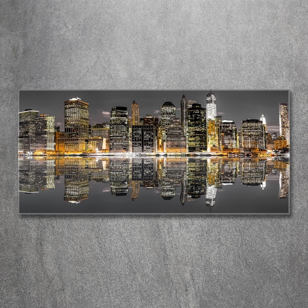 Schilderij glas New York 's nachts