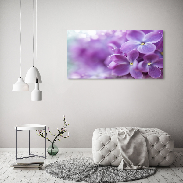 Schilderij glas Seringbloemen