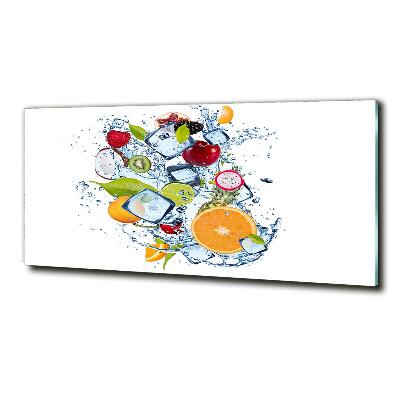Schilderij glas Fruit en ijs