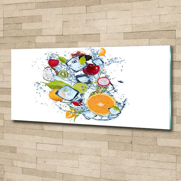 Schilderij glas Fruit en ijs