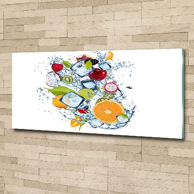 Schilderij glas Fruit en ijs