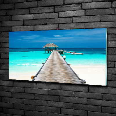 Foto schilderij op glas Houten steiger