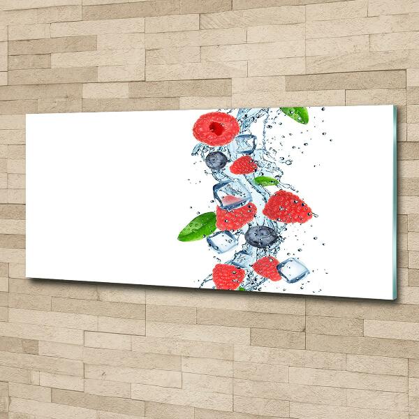Glazen schilderij Bosvruchten met ijs