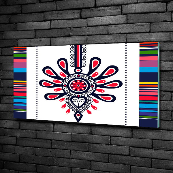 Schilderij op glas Pools volkspatroon
