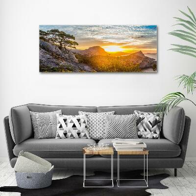 Schilderij glas Zonsondergang