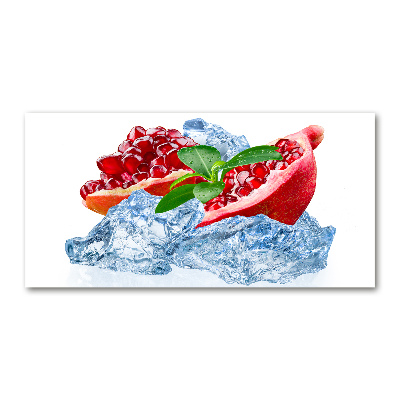 Foto schilderij op glas Granaatappel met ijs