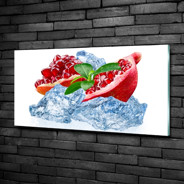 Foto schilderij op glas Granaatappel met ijs