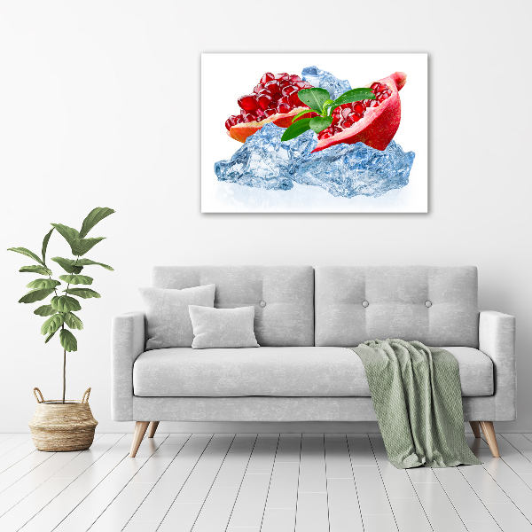 Foto schilderij op glas Granaatappel met ijs
