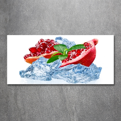 Foto schilderij op glas Granaatappel met ijs