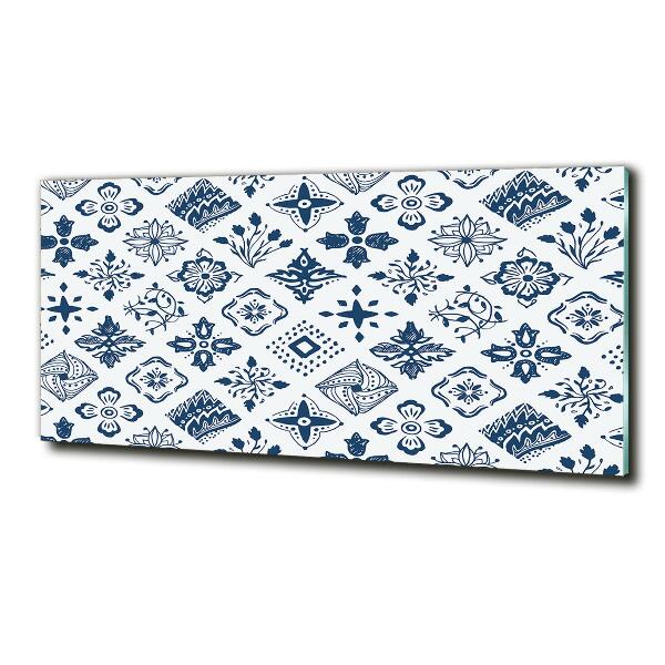 Foto schilderij op glas Bloemenpatroon