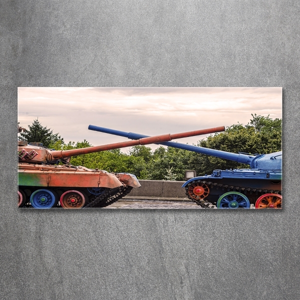 Foto schilderij op glas Twee tanks