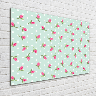 Foto obraz szkło hartowane Róże wzór