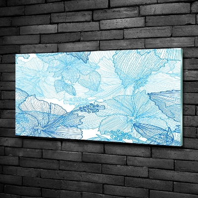 Schilderij glas Hawaiiaanse bloemen