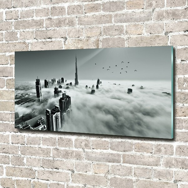 Schilderij glas Mist boven Dubai