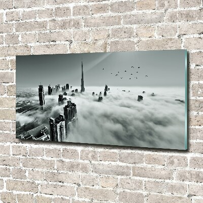 Schilderij glas Mist boven Dubai