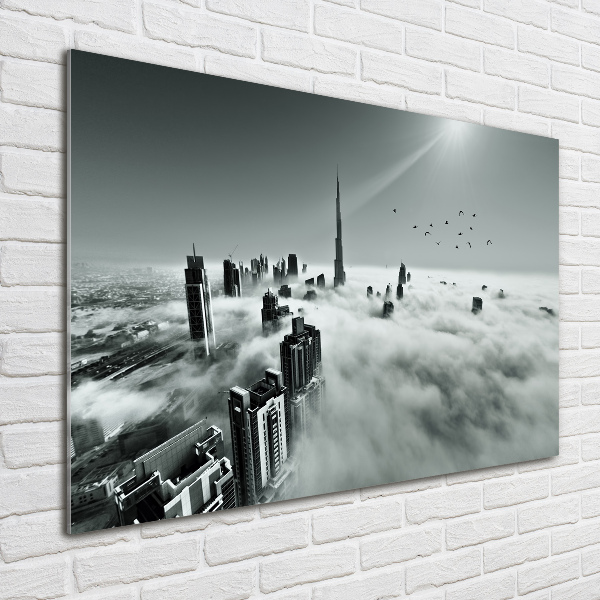 Schilderij glas Mist boven Dubai