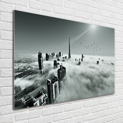 Schilderij glas Mist boven Dubai
