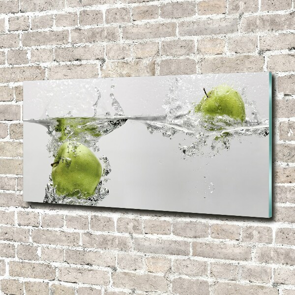 Schilderij glas Een appel onder water
