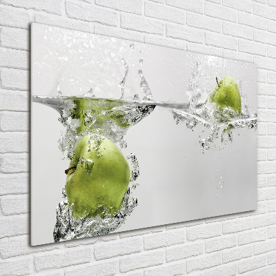 Schilderij glas Een appel onder water