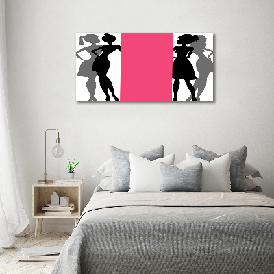 Schilderij op glas Silhouetten van vrouwen