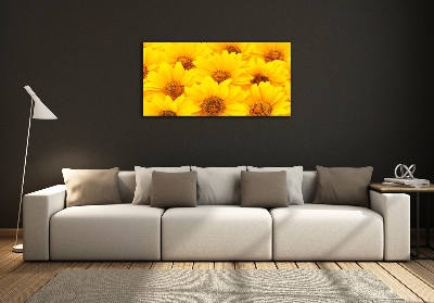 Schilderij glas Zonnebloemen