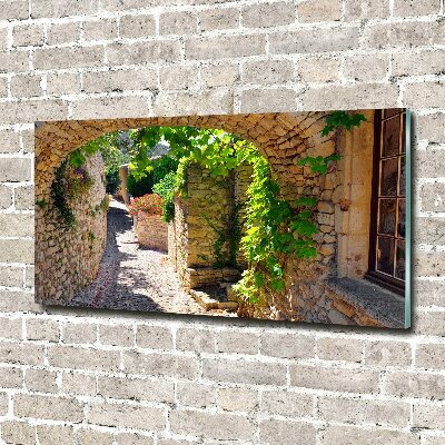 Schilderij op glas Een charmante straat