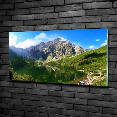 Schilderij glas Het zeeoog ​​van het Tatragebergte