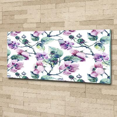 Glazen schilderij Braambloemen