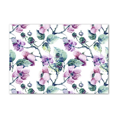 Glazen schilderij Braambloemen