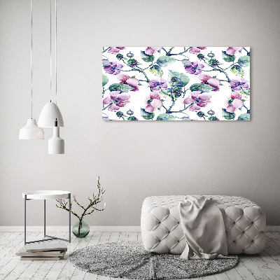 Glazen schilderij Braambloemen