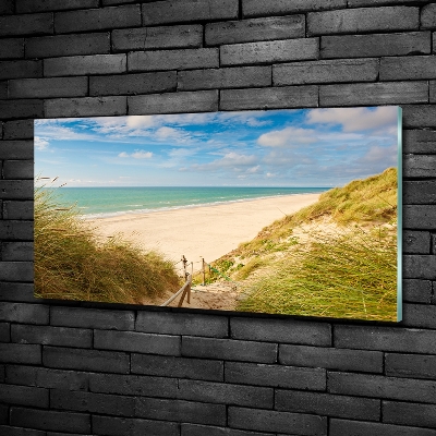 Schilderij op glas duinen aan zee