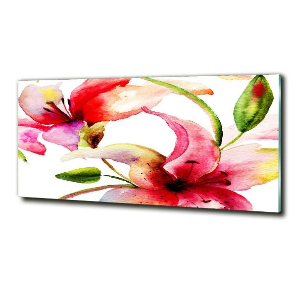 Foto schilderij op glas Lelie