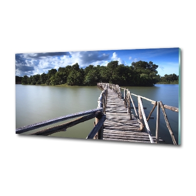 Schilderij op glas Houten brug