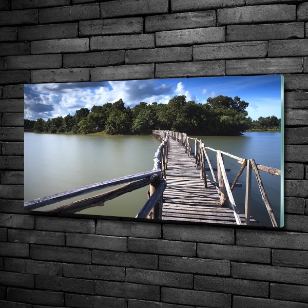 Schilderij op glas Houten brug