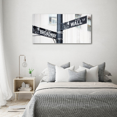 Foto obraz szklany Wall street znak