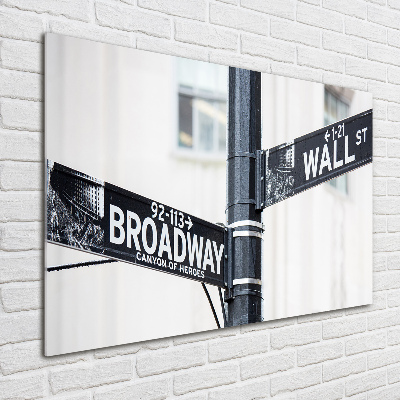 Schilderij op glas Wall Street-bord