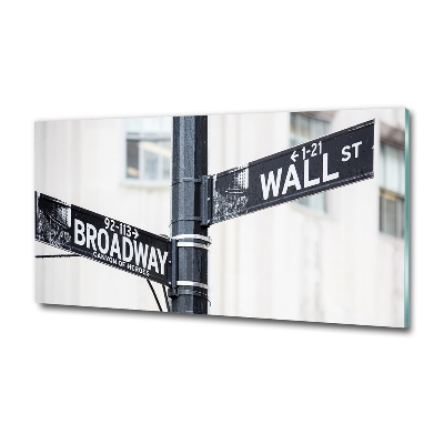 Schilderij op glas Wall Street-bord