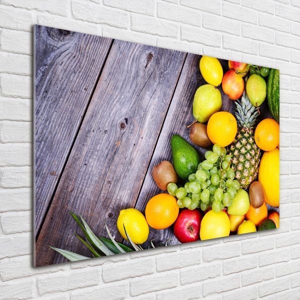 Schilderij glas Fruit aan hout