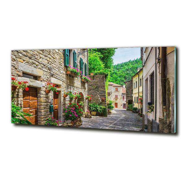 Schilderij glas Een charmante straat