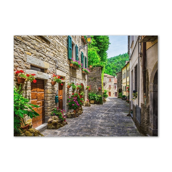 Schilderij glas Een charmante straat