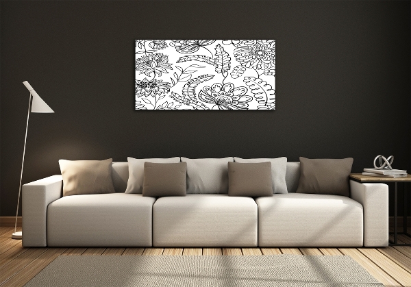 Glazen schilderij Bloemenpatroon