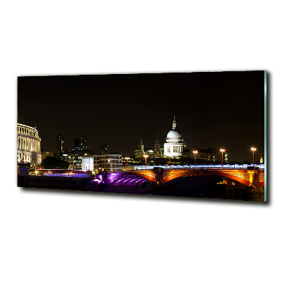 Glazen schilderij De brug 's nachts