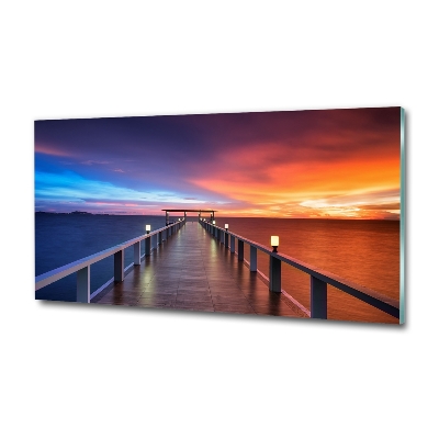 Schilderij op glas Houten brug