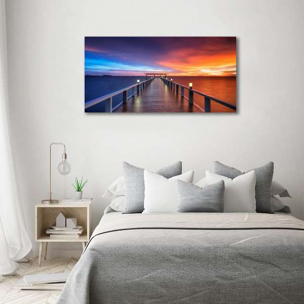 Schilderij op glas Houten brug